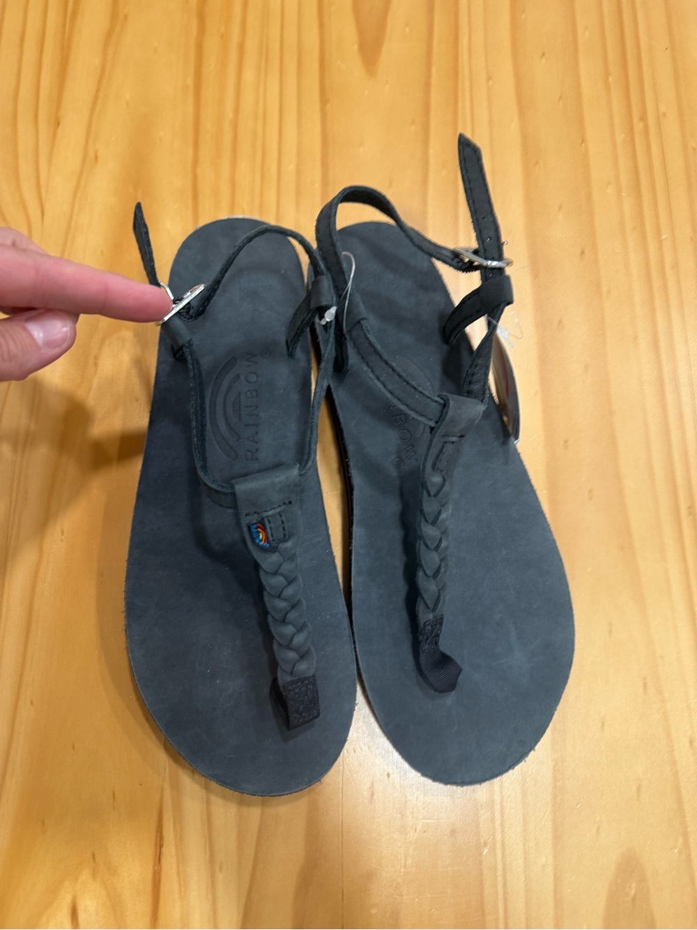 Rainbow Charcoal Braided Thong Sandals for Women